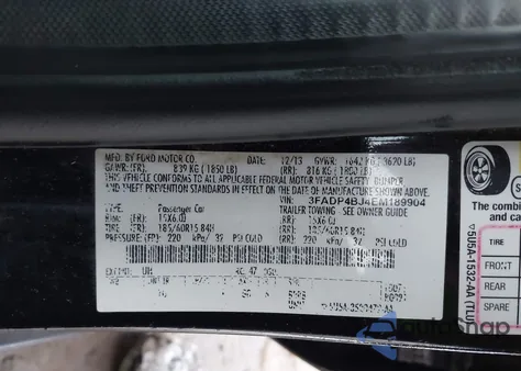 2014 Ford Fiesta Se from USA, damaged, VIN 3FADP4BJ4EM189904